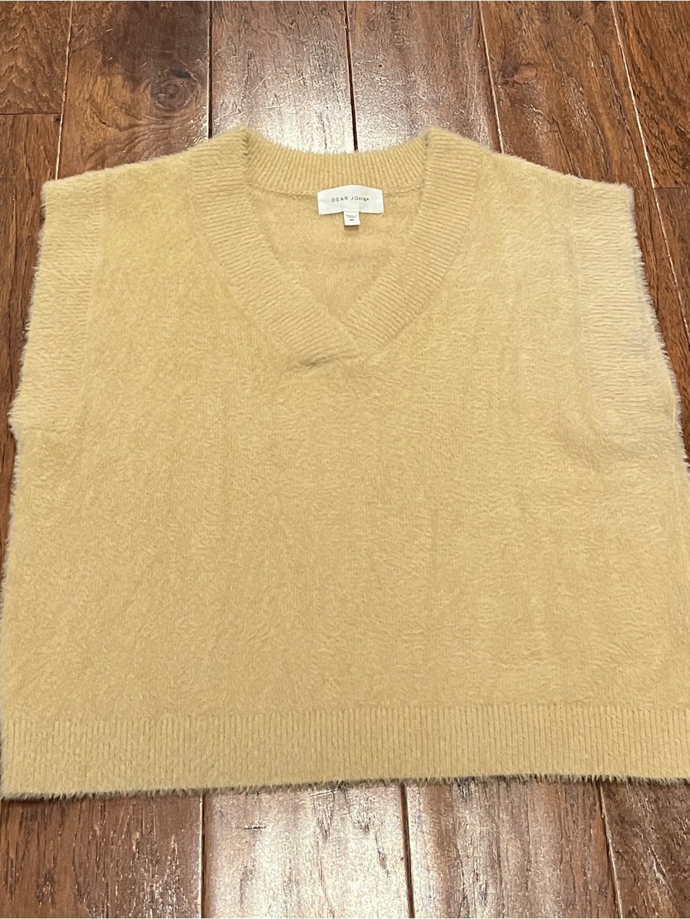 Dear John Women’s Tan V-Neck Sweater Vest Size M